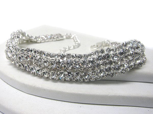 Multi row rhinestone bracelet