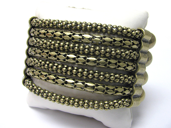 Multi metal mesh chain stretch bracelet