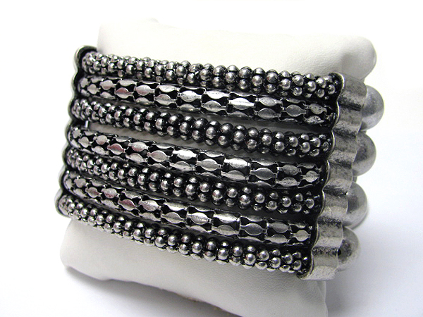 Multi metal mesh chain stretch bracelet