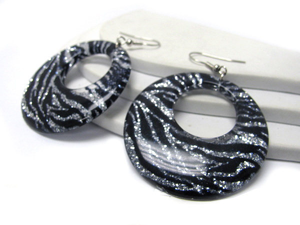 Animal print acrylic hoop earring - hoops