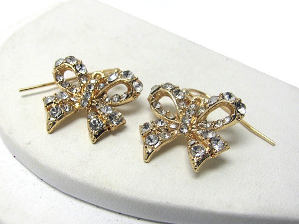 Crystal stud ribbon earring