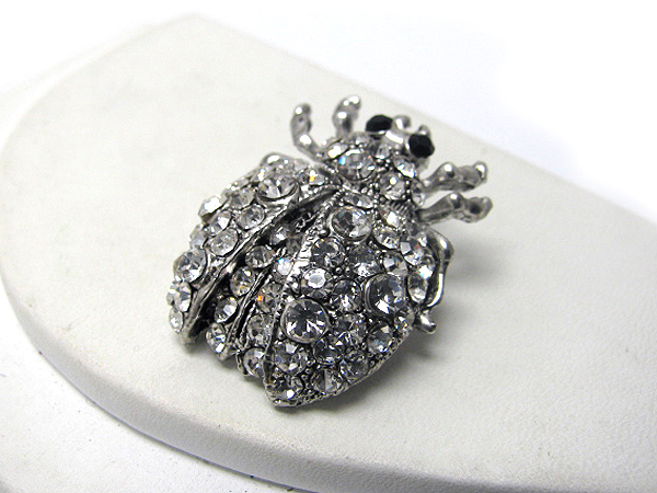 Crystal deco ladybug brooch or pin