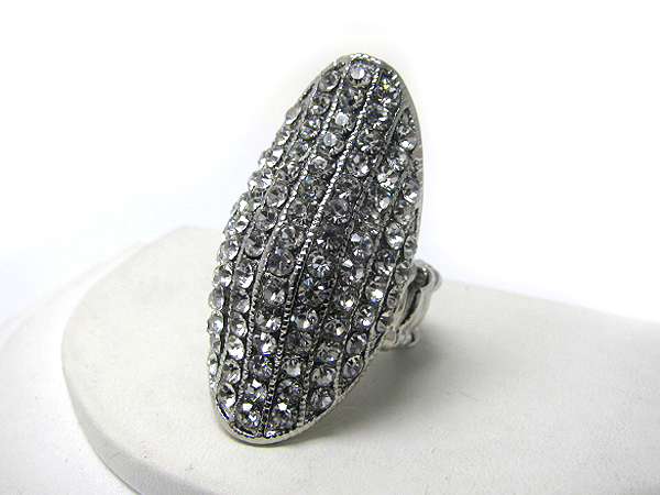 Crystal stud oval stretch ring