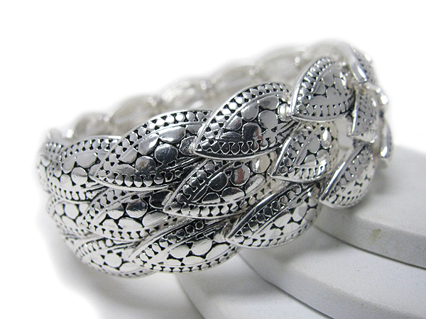 Metal scales link stretch bracelet