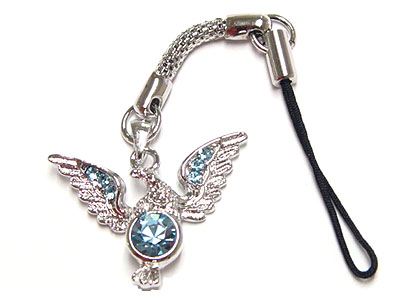 Crystal eagle cell phone charm