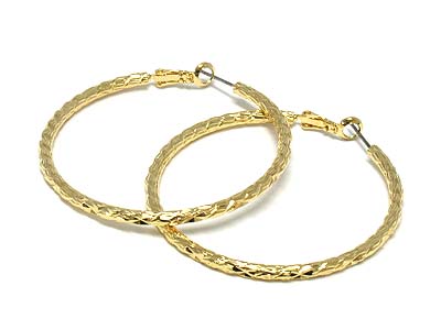 Brqaided metal hoop earring - hoops