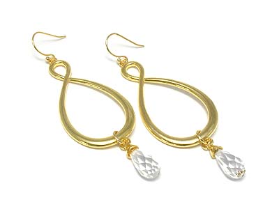 Facet ball drop earring