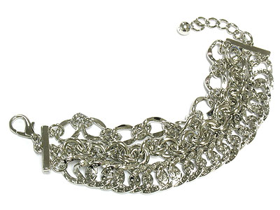 Multi metal chain link bracelet