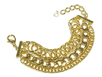 Multi metal chain link bracelet