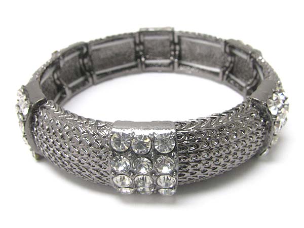 Crystal stud metal stretch bracelet