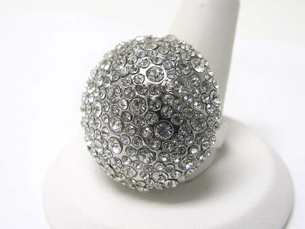 Crystal stud large round ring