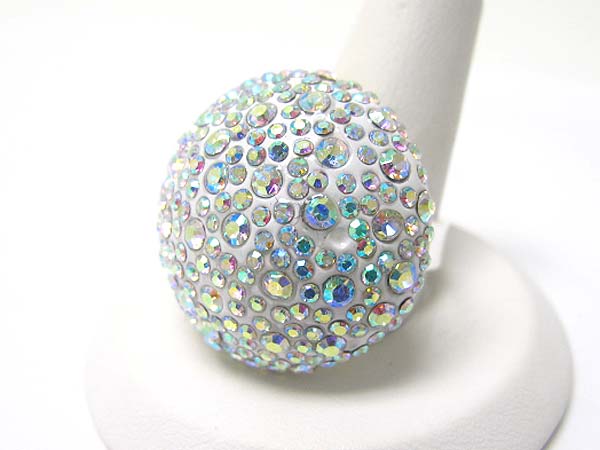 Crystal stud large round ring