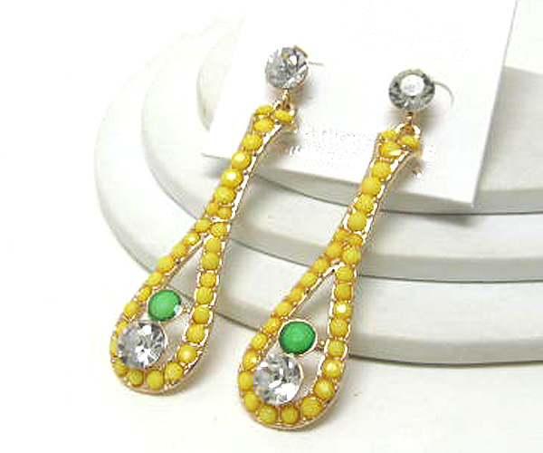 Multi fashion colorful crystal and acryl stone drop fashion tear drop earring