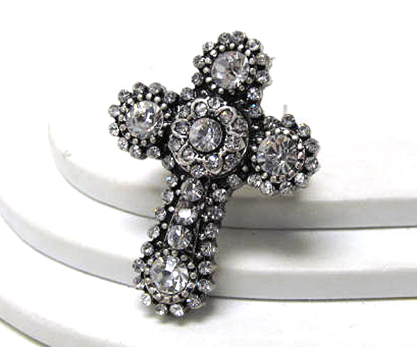 Multi size crystal cross stretch ring