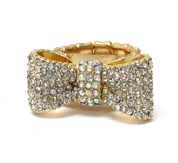 Crystal ribbon stretch ring