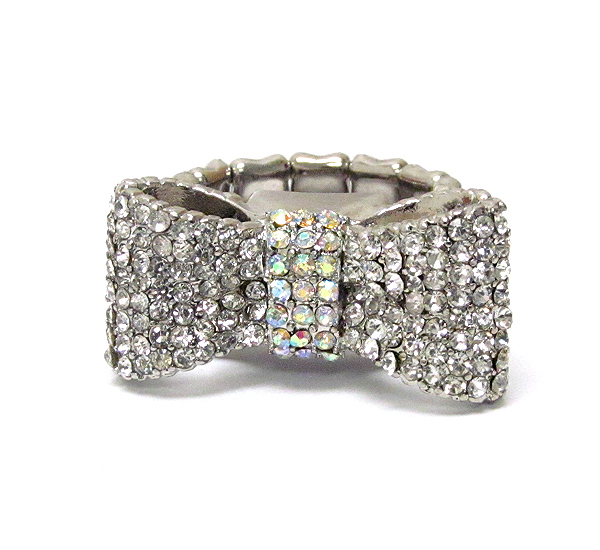 Crystal ribbon stretch ring