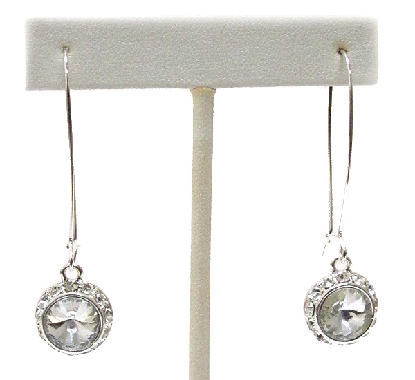 Crystal and facet glass drop earring