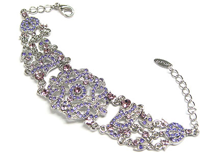 Victorian style crystal detail casting bracelet