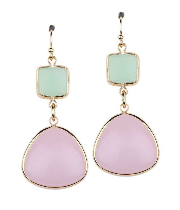 Stone drop earring