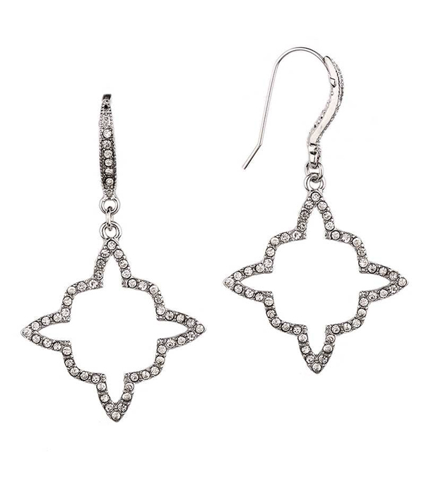 Crystal quatrefoil earring