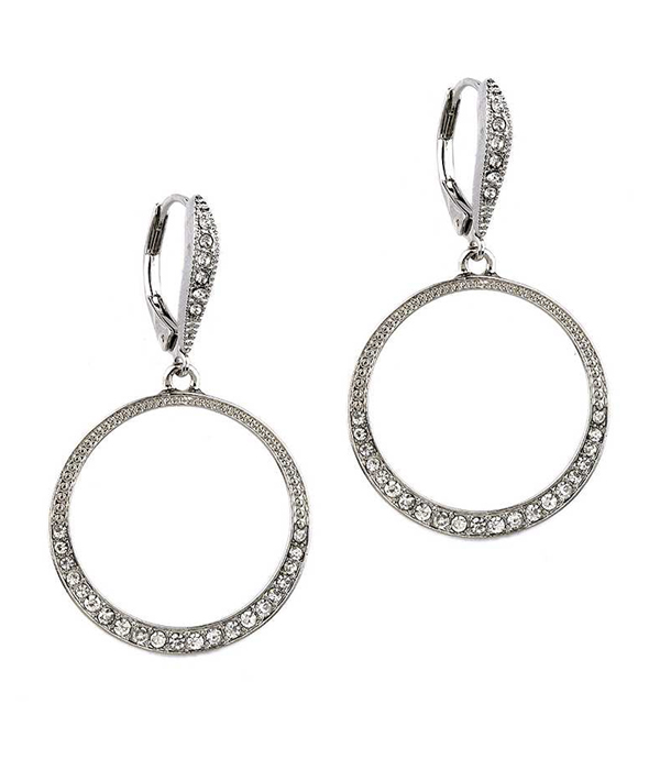 Crystal hoop drop earring