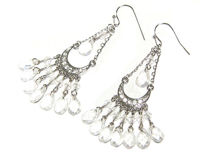 Facet beads cascade drop earring