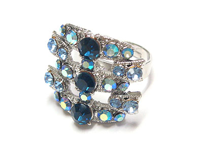 Crystal fashion ring - adjustable size