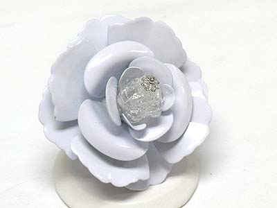 Extra large enamel metal flower ring