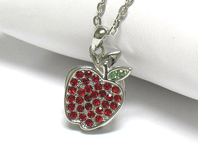 Crystal apple pendant necklace