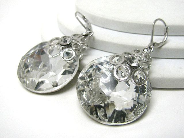 Austrian crystal fracet round disk earring?