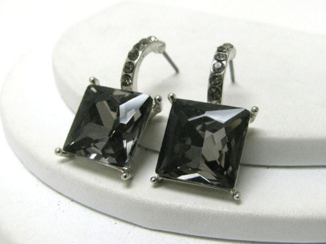 Austrian crystal facet square drop earring?