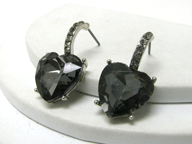 Austrian crystal facet heart drop earring?