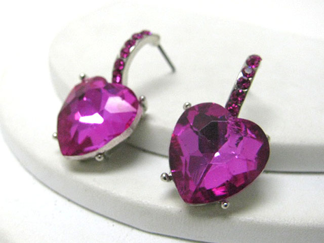 Austrian crystal facet heart drop earring?