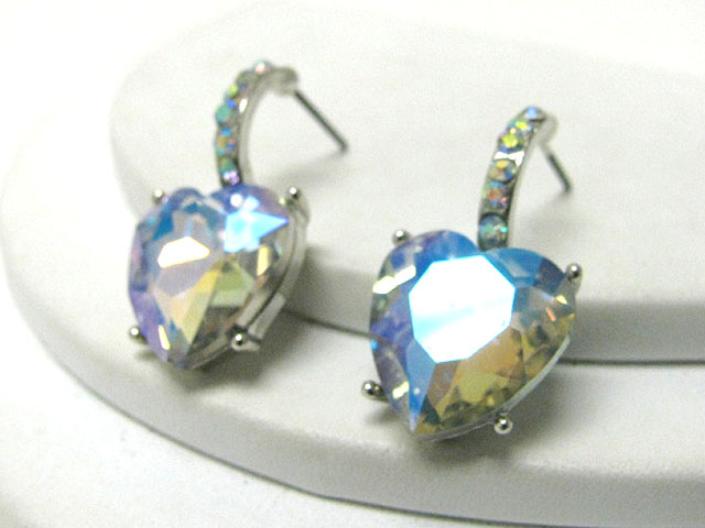 Austrian crystal facet heart drop earring?