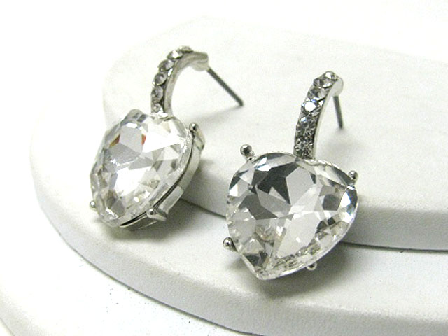 Austrian crystal facet heart drop earring?