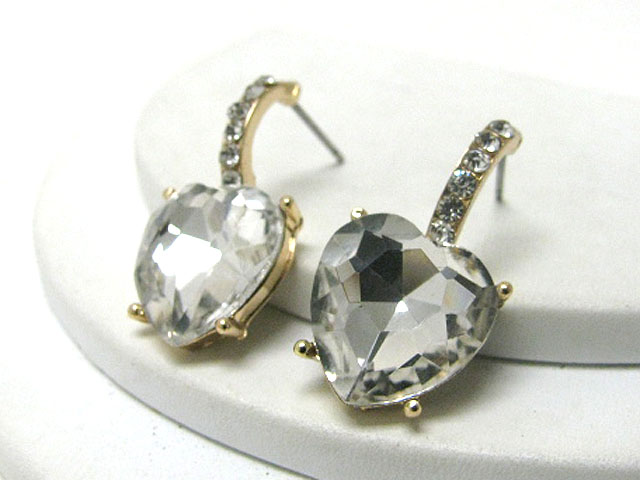 Austrian crystal facet heart drop earring?