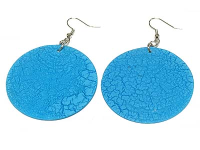 Crack pattern shell disk earring