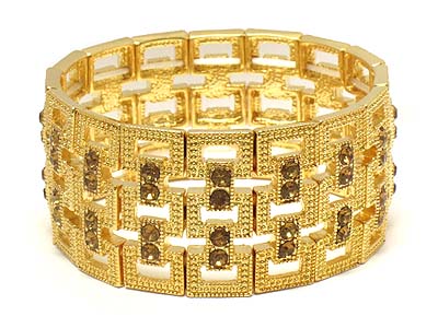 Boutique style crystal double stretch bracelet 