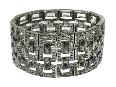 Boutique style crystal double stretch bracelet 