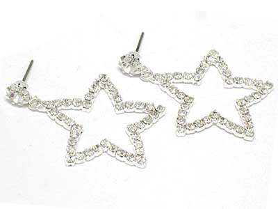 Crystal open star earring