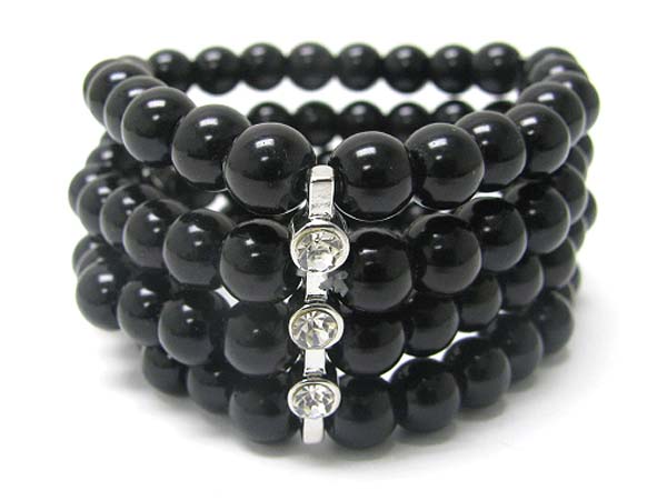 Crystal stud acryl beads stretch bracelet