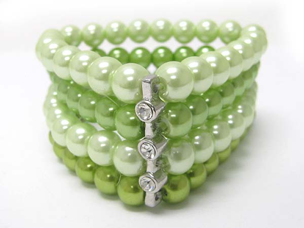 Crystal stud acryl beads stretch bracelet