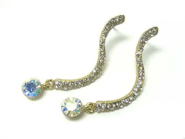 Crystal ball and line drop earring