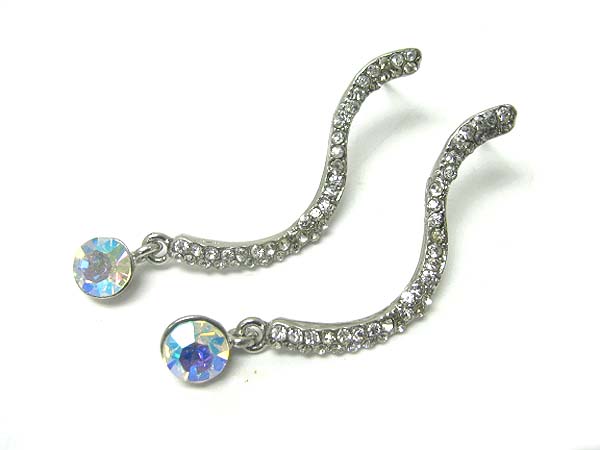 Crystal ball and line drop earring