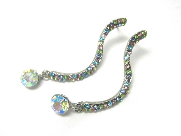 Crystal ball and line drop earring