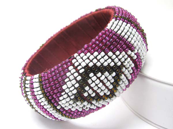 Seed beads deco wrapped bangle