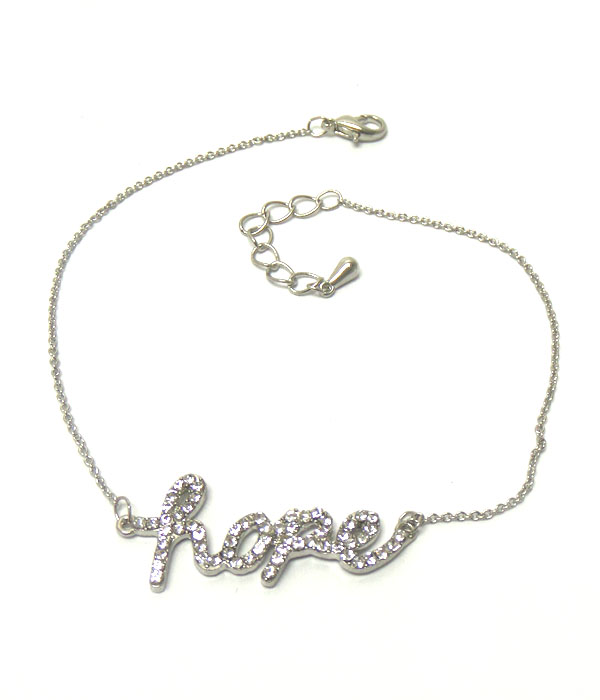 Crystal hope anklet