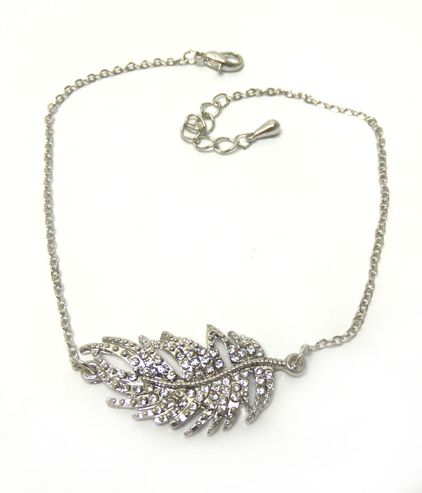 Crystal feather anklet