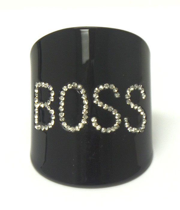 Crystal boss acrylic bangle bracelet