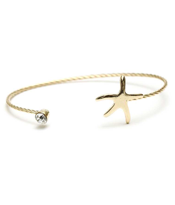 Simple starfish wire bangle bracelet